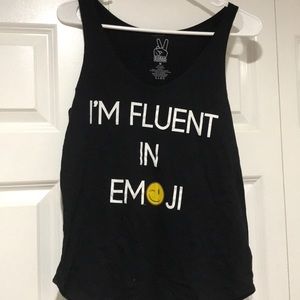 “I’m fluent in emoji” tank top
